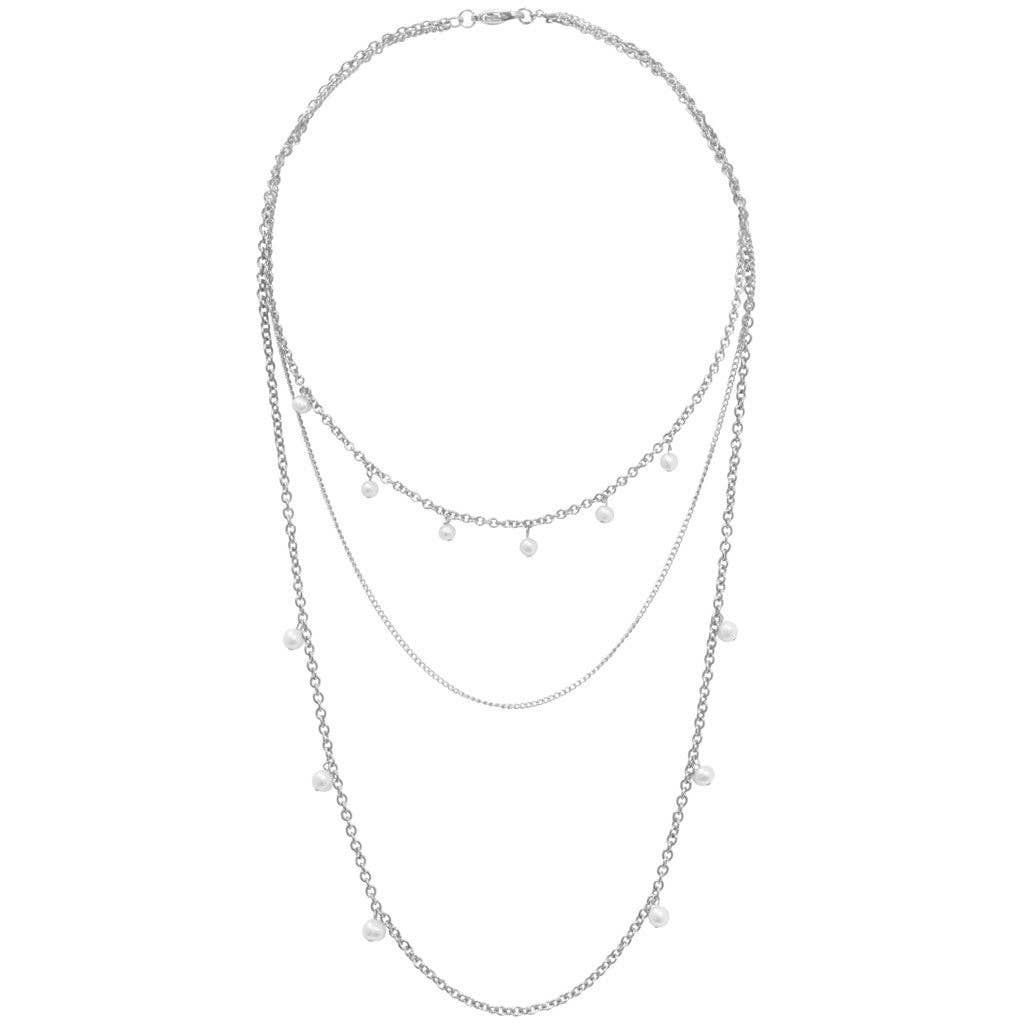 Delicate Necklace with Pearl Accent: GOLD