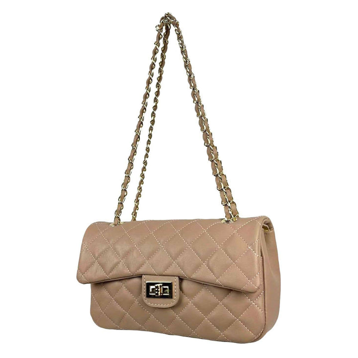 Premium Quilted Leather Bag: Black