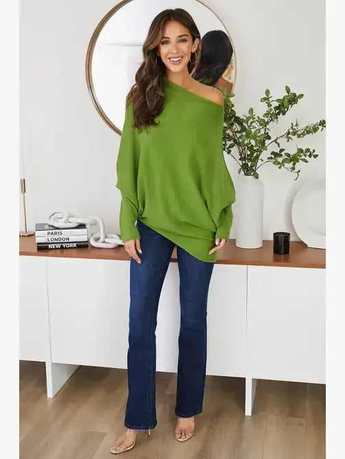 ASYMMETRICAL SWEATER Avocado / M/L