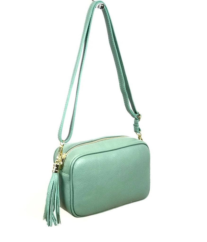 Genuine Leather Bag Tassel: Grass Green