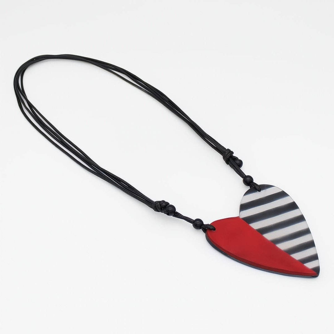 Red and Black Anastasia Heart Pendant