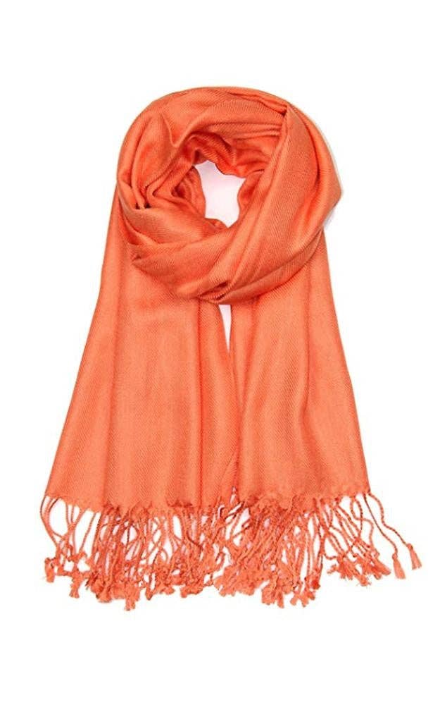 Orange Color Fashion Pashmina Shawl Scarf