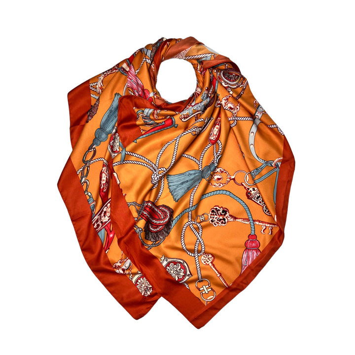 Horse bits long scarf: Orange