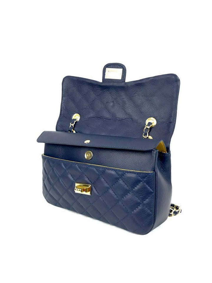 Extra Premium Quilted Leather Bag: Red