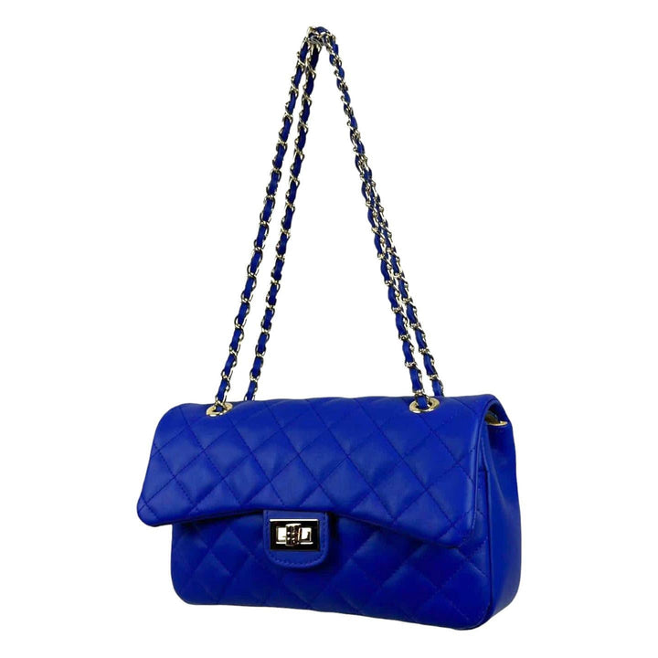 Premium Quilted Leather Bag: Black
