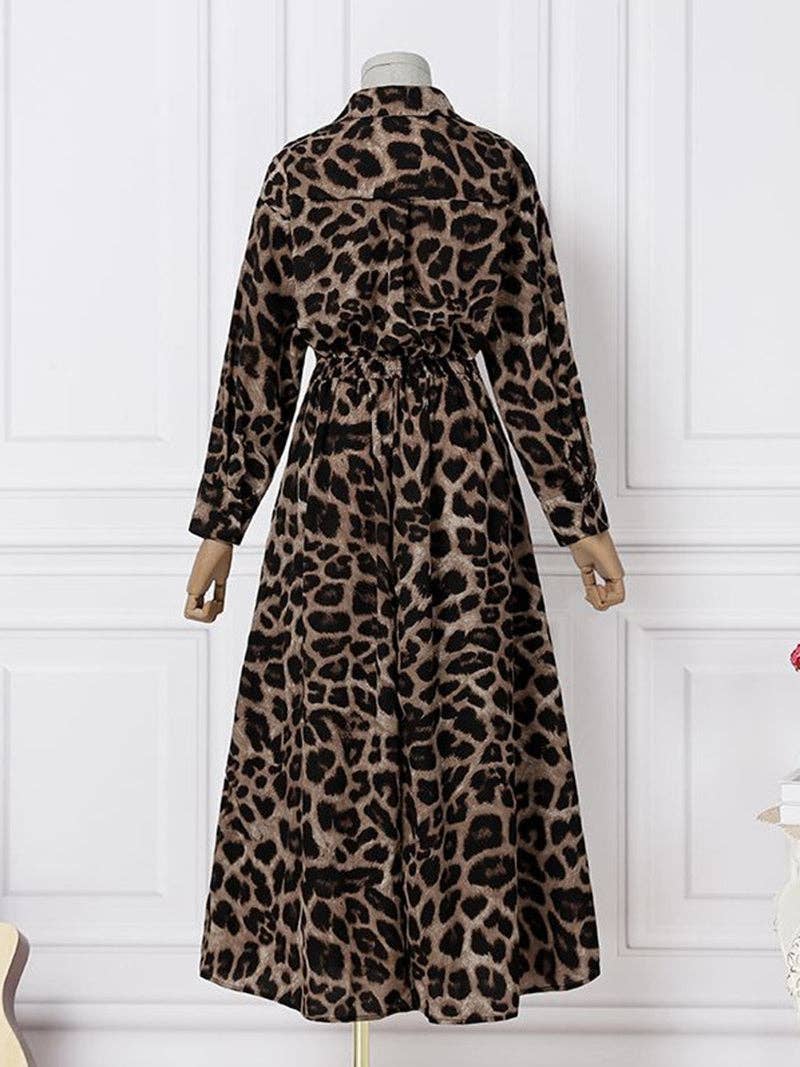 Leopard Print Maxi Dress: LEOPARD / M