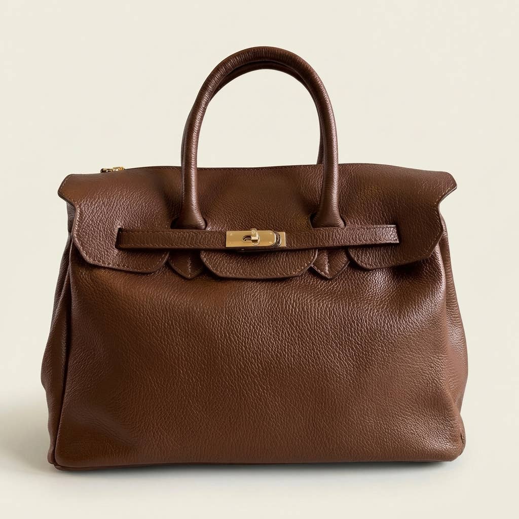 Maxi Leather Made in Italy: Dark brown