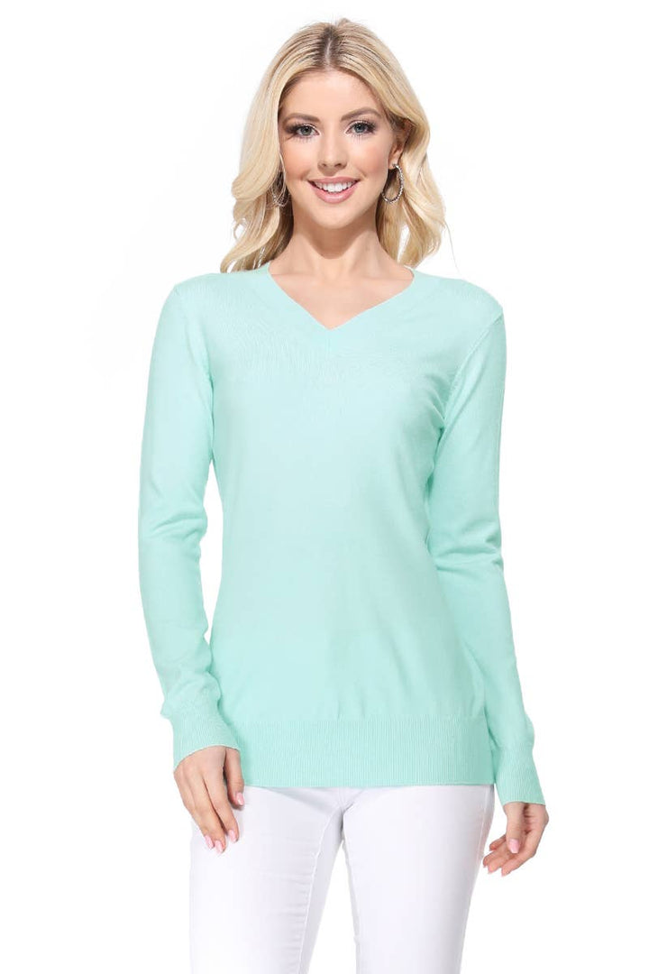 V-Neck Soft Sweater  MK5501: NAVY / XL