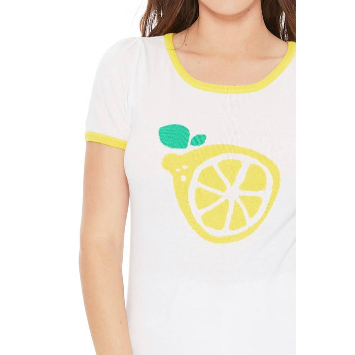 Lemon Print Sweater: / S