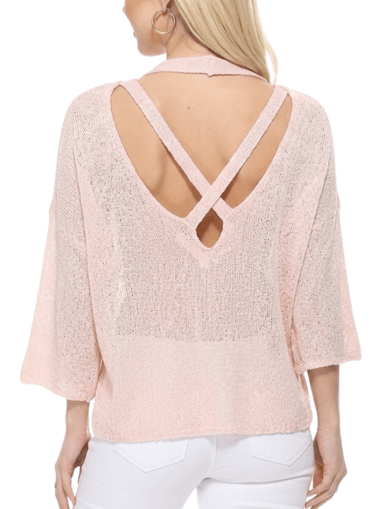 V-Nk Knit Top MK3662: BLUSH / M