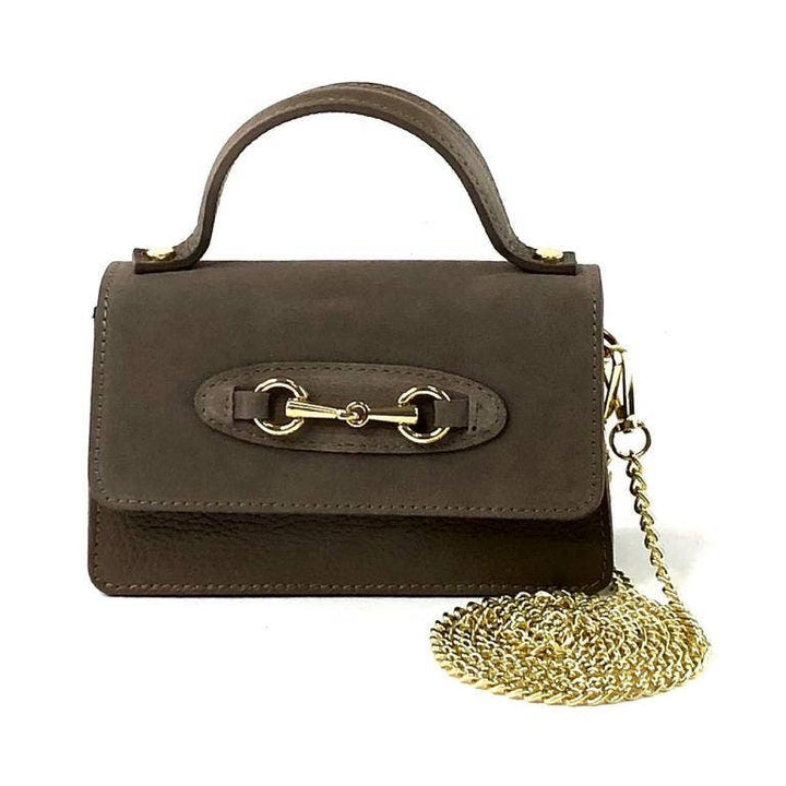 Suede Leather Handbag Chain Handle: Green