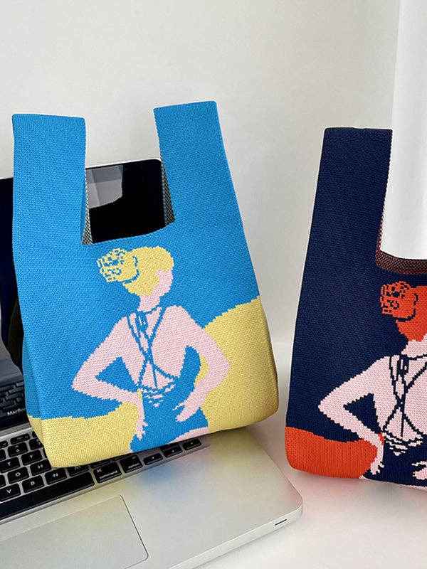 Print Handbag: BLUE