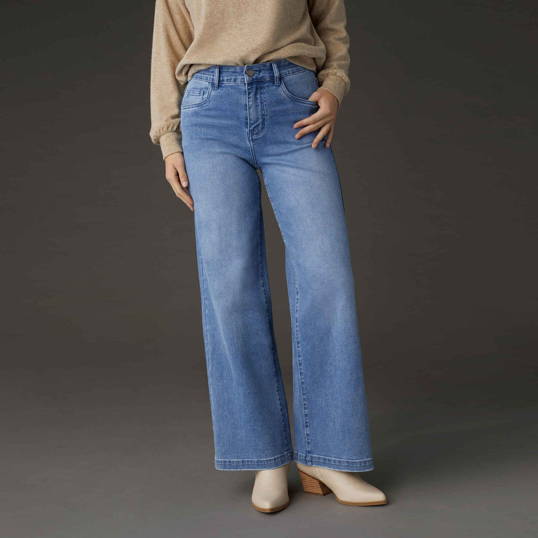 Wide Leg: Medium Denim / L