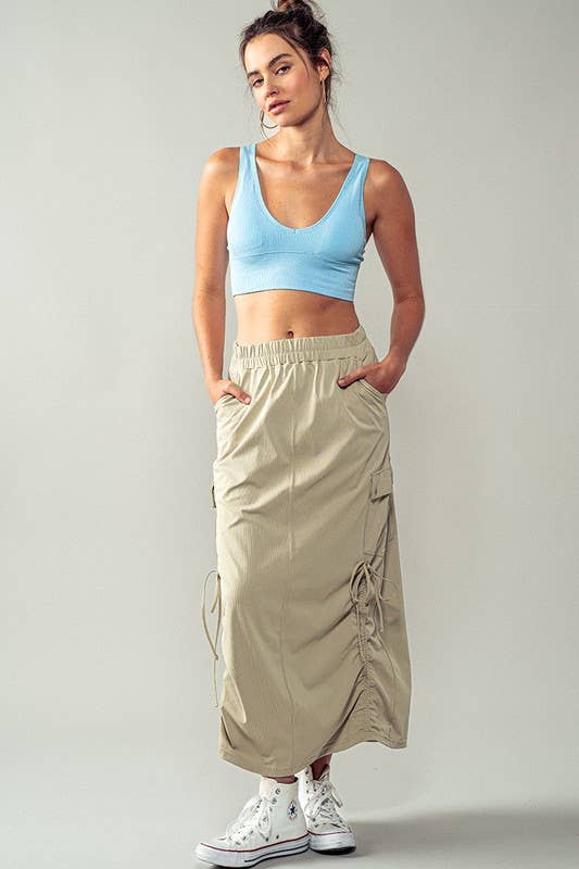 CARGO SKIRT: KHAKI