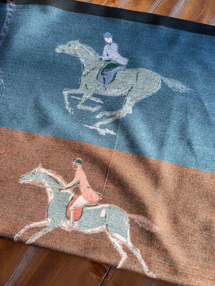 Equipage - Fox Hunter Jumper English Side Saddle Equestrian Horse Scarf: Orange