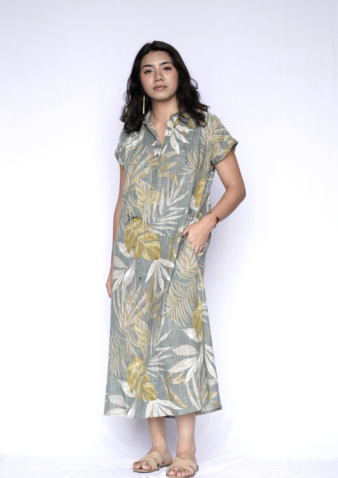 Aya Geo Dress: Periwinkle / M