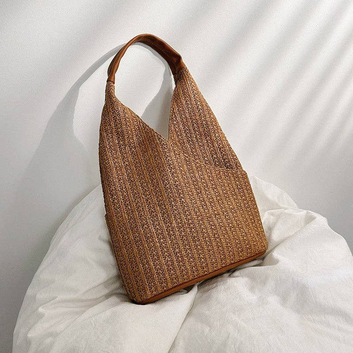 Straw Woven Tote : KHAKI