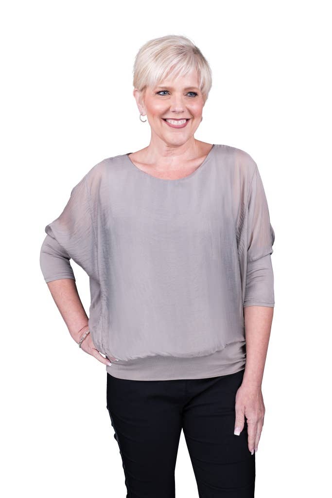 Silk Banded Blouse (BQ206):Black