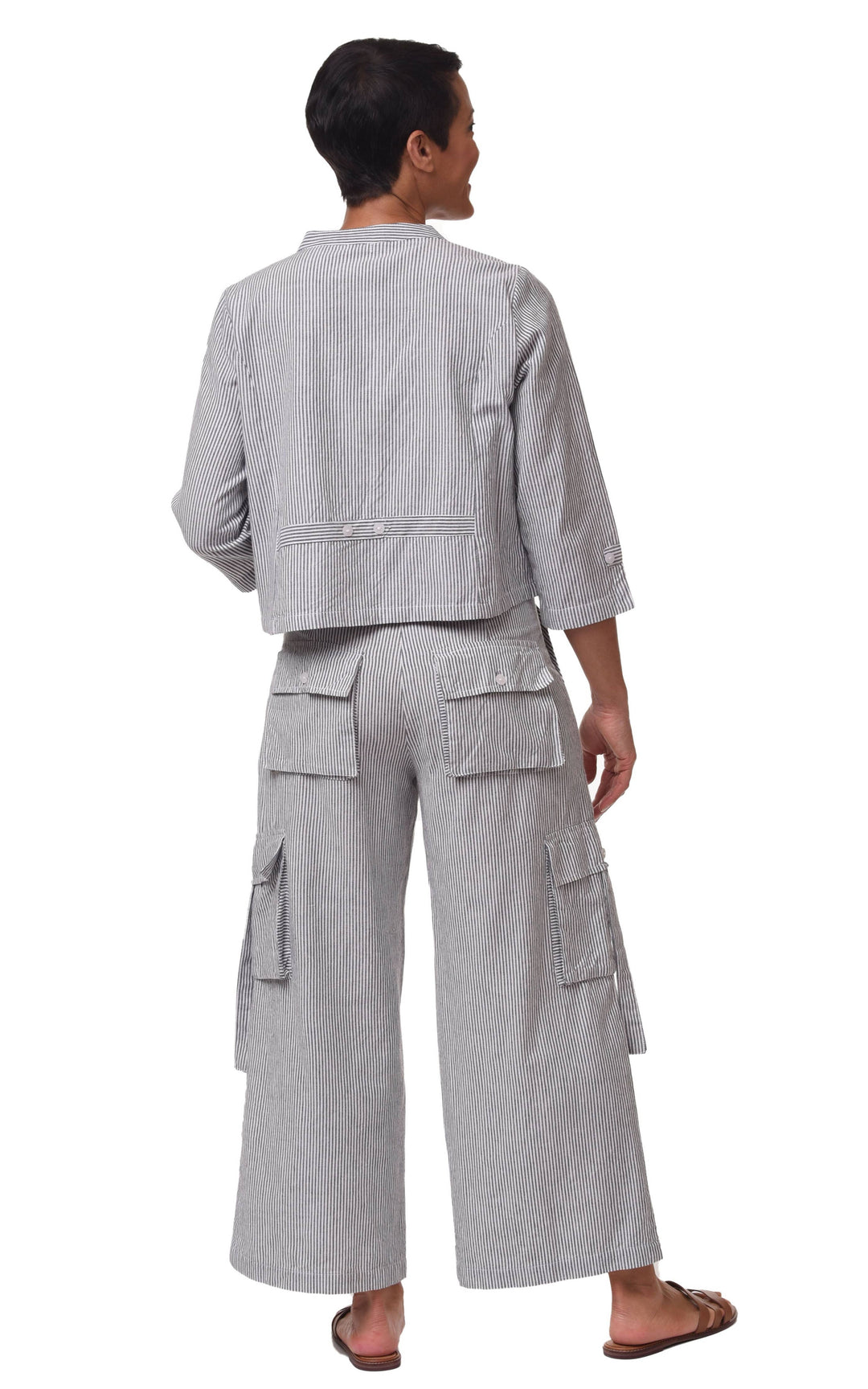 Tulip Clothing - CV13 Dakota Jacket Top in Ticking Stripe*: XS