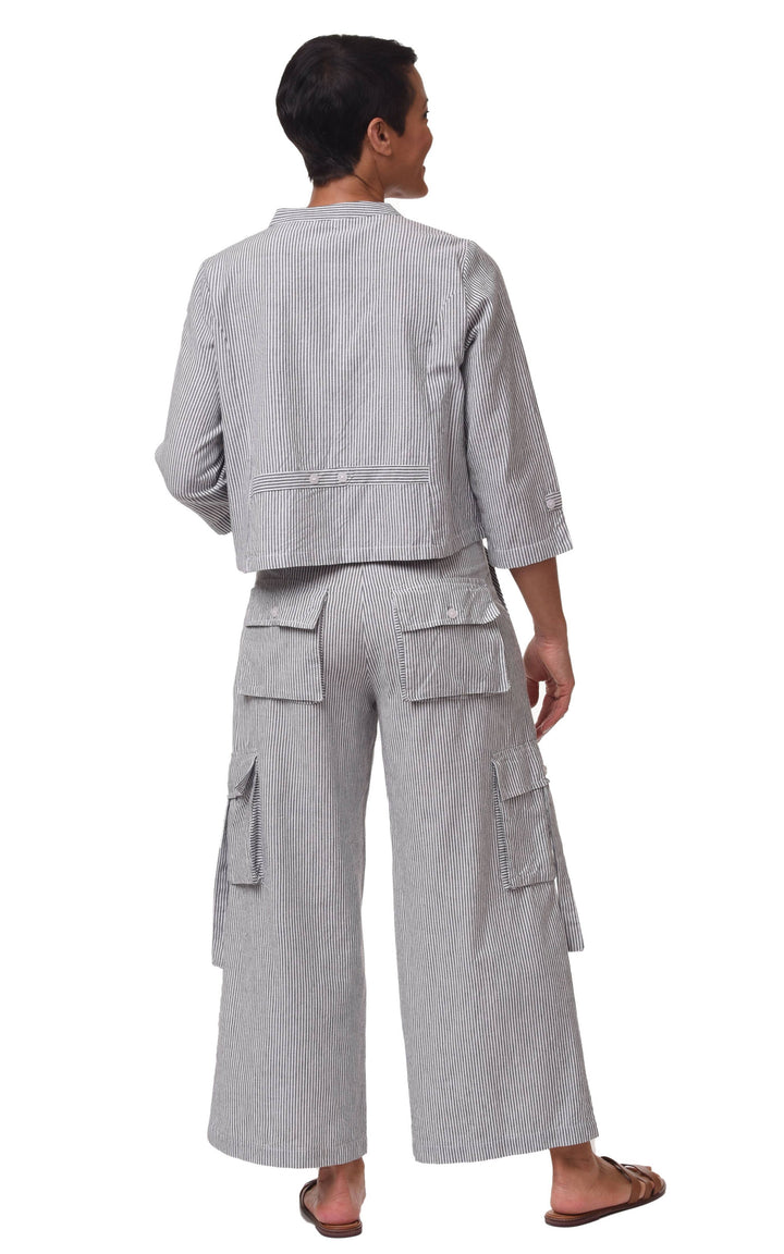 Tulip Clothing - CV13 Dakota Jacket Top in Ticking Stripe*: S