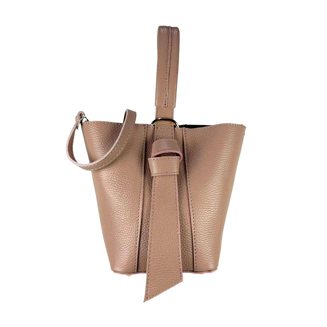 Genuine Leather Tote: Orange