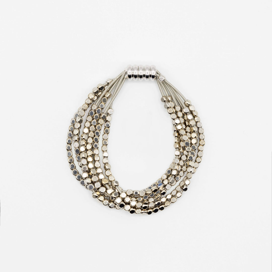 6-Strand Bracelet with Silver & Gold