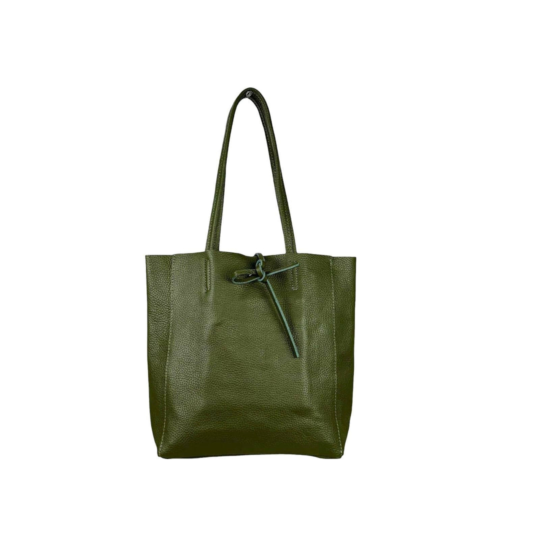 Leather Tote Bag Olive Green