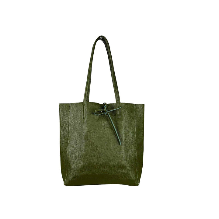 Leather Tote Bag Olive Green