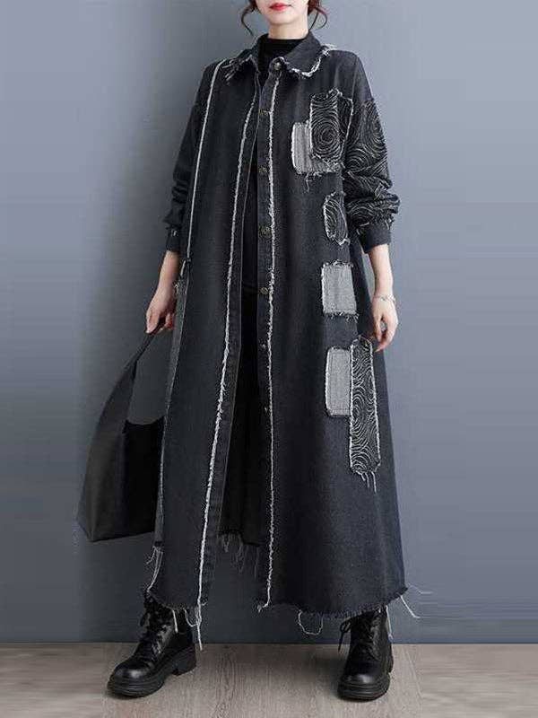 Asymmetric Button Duster: BLUE / O/S