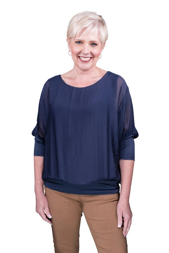 Silk Banded Blouse (BQ206):Army