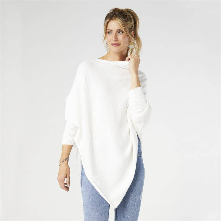 Sweater Poncho: Heather Blue