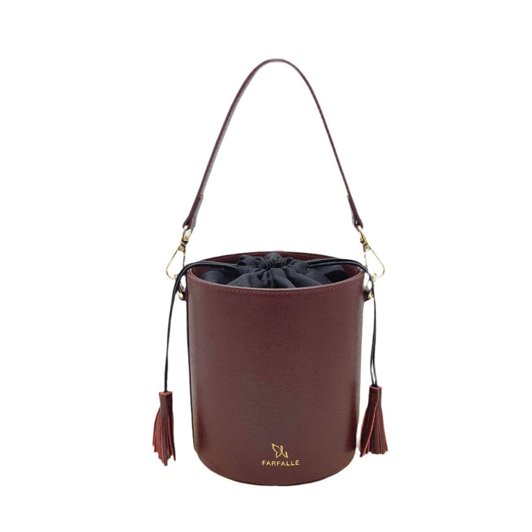 leather bucket bag, Made in Italy,112613: Taupe