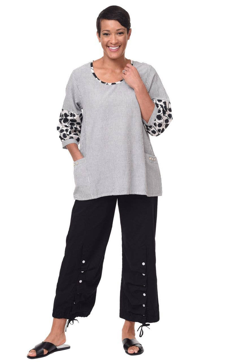 Tulip Clothing - CV1180 Sonya Top in Ticking*: S