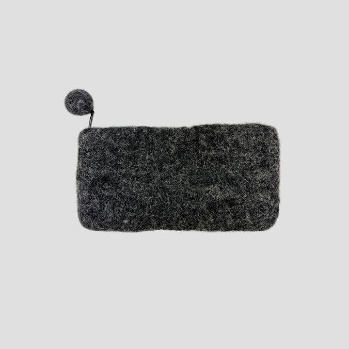 Gray Felt Dotted Coin Purse