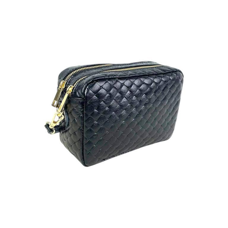 Crossbody Bag in Leather: Black