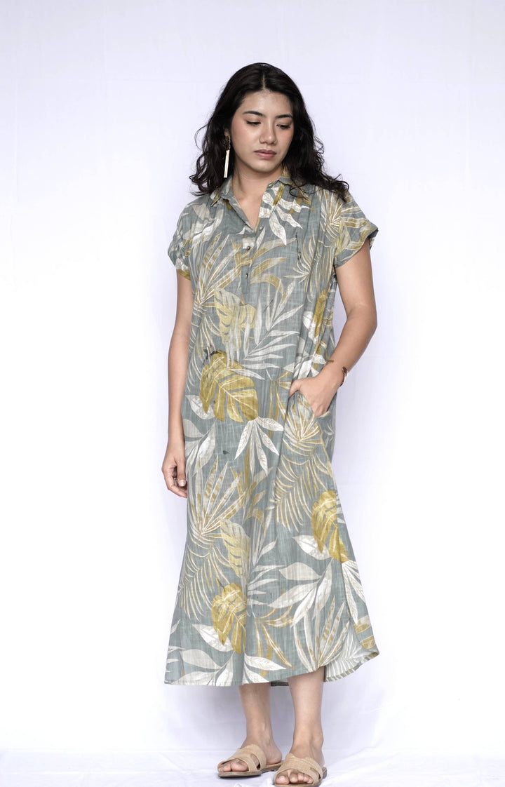 Aya Geo Dress: Periwinkle / S