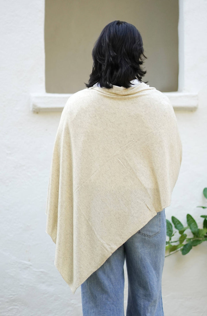 Cashmere Poncho: Oatmeal