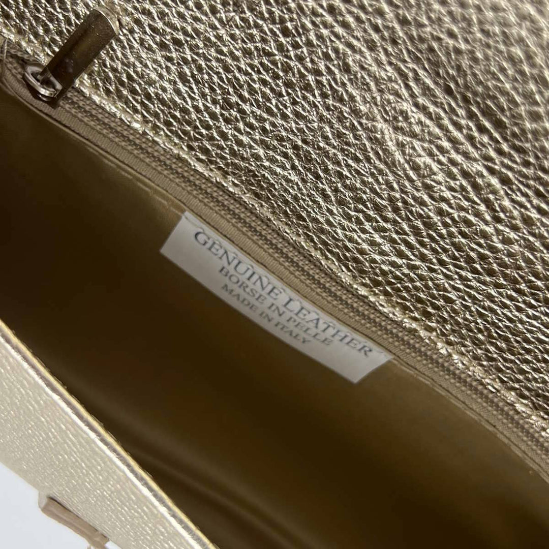 Leather clutch, Made in Italy,112532: Camel