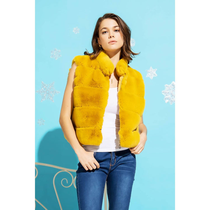 SHORT FUR ZIP VEST / ML