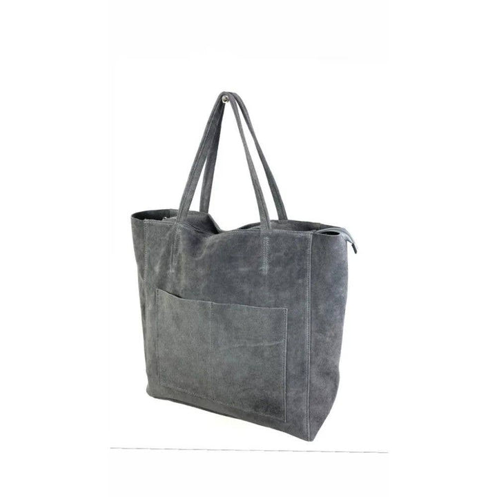 Italian Suede Leather Bag: Olive