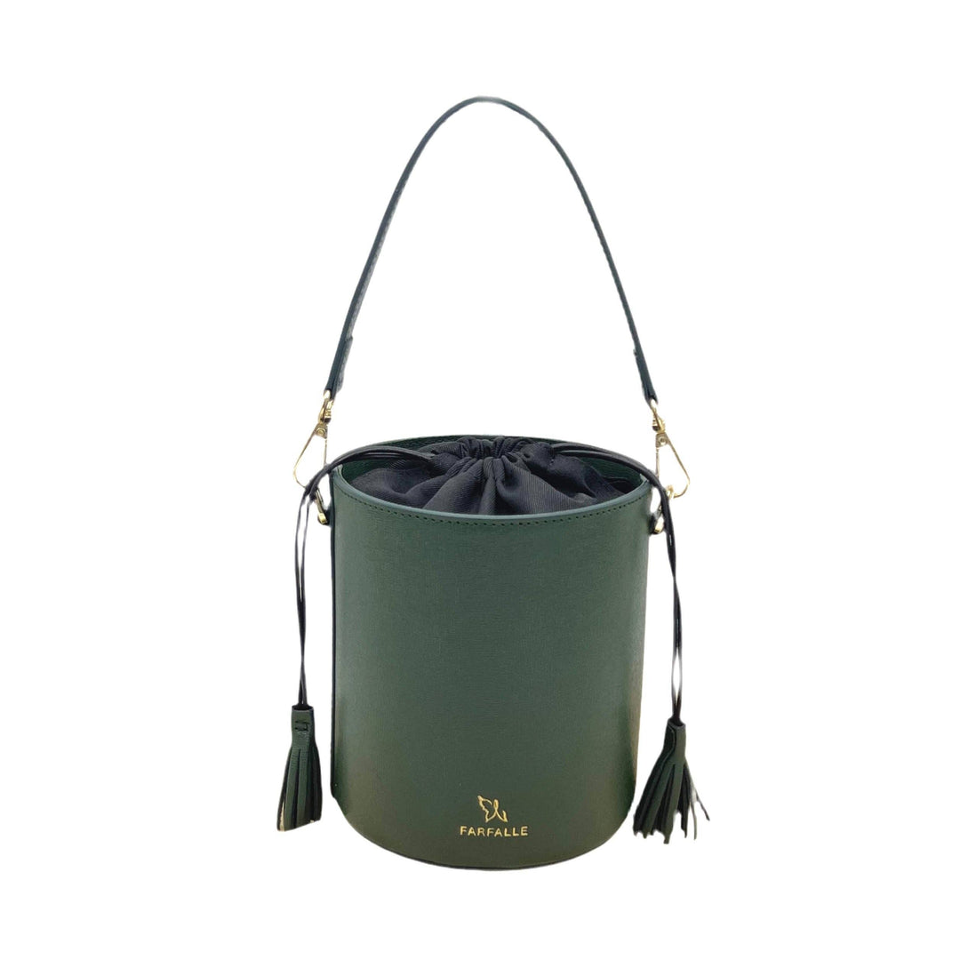 Leather bucket bag, Made in Italy, 112613: Camel