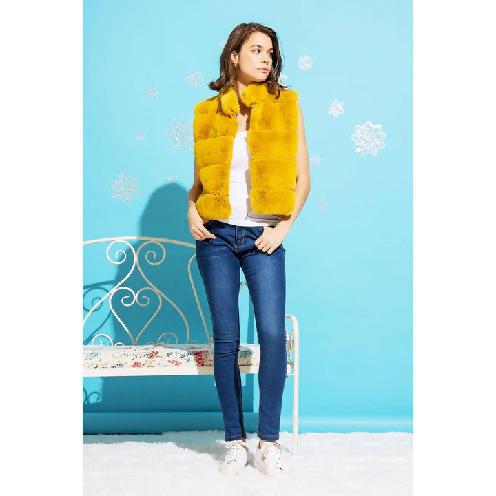 SHORT FUR ZIP VEST / ML
