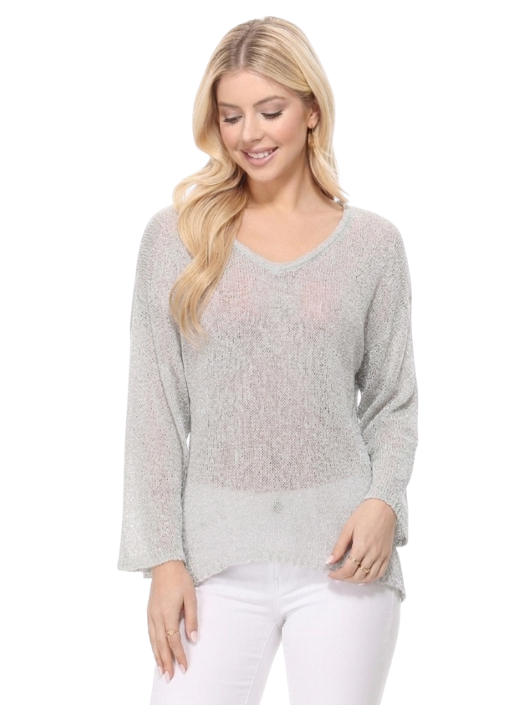 V-Nk Knit Top MK3662: BLACK / M