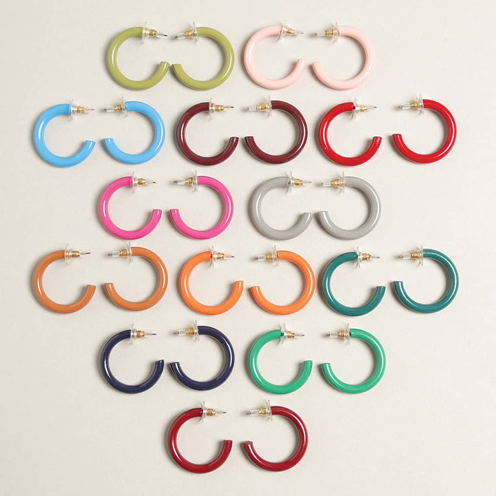 Hoop Post Earring / PINK