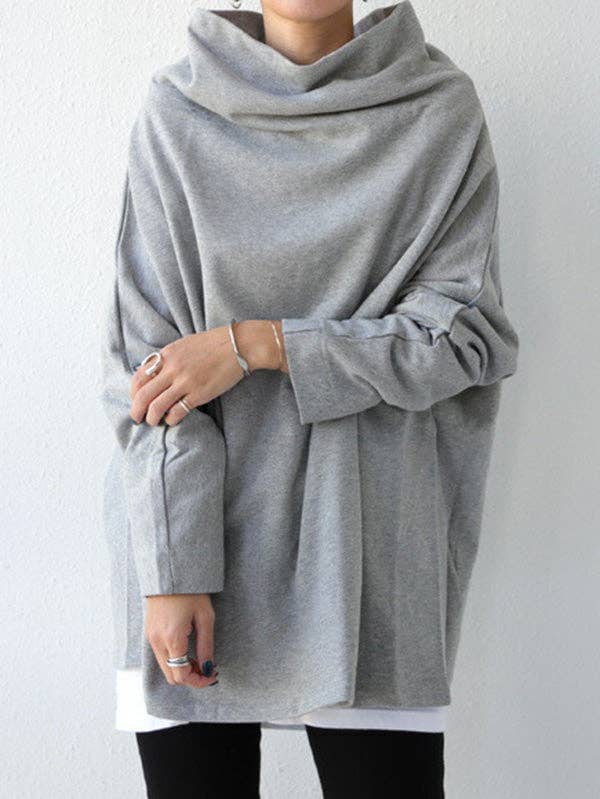 Black&Gray High Oversize T-Shirt: BLACK / L