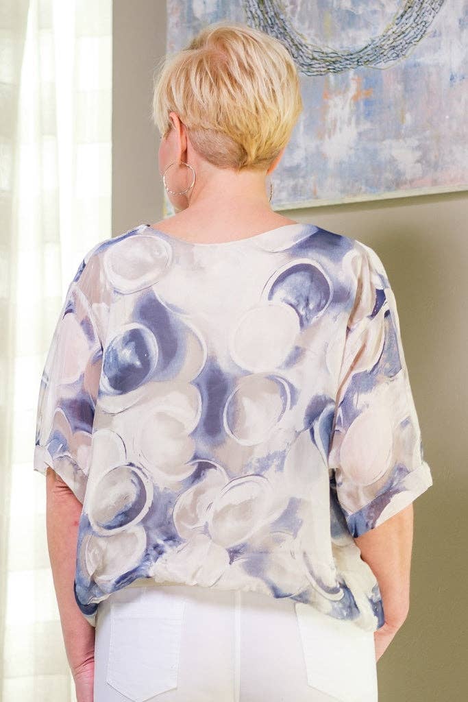 Abella Circle V-Neck Blue