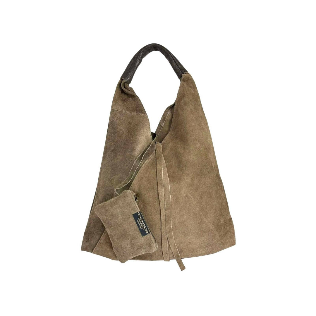 Suede Leather Shoulder Bag: Black