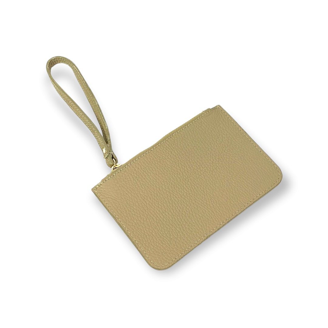 Genuine Leather Bag w/Wrist Strap: Bronze / Large