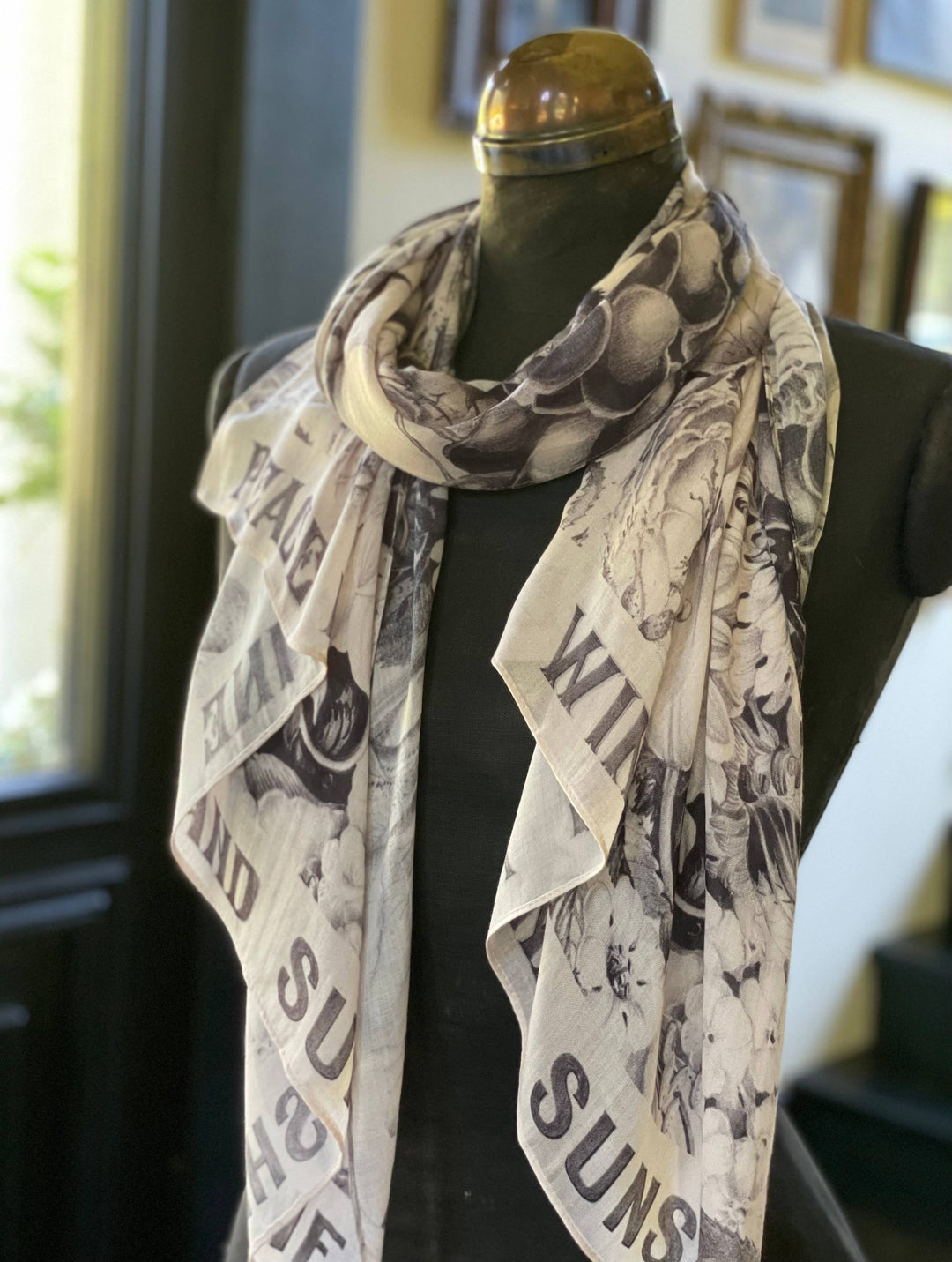 Peace Wine & Sunshine Printed Bamboo Scarf