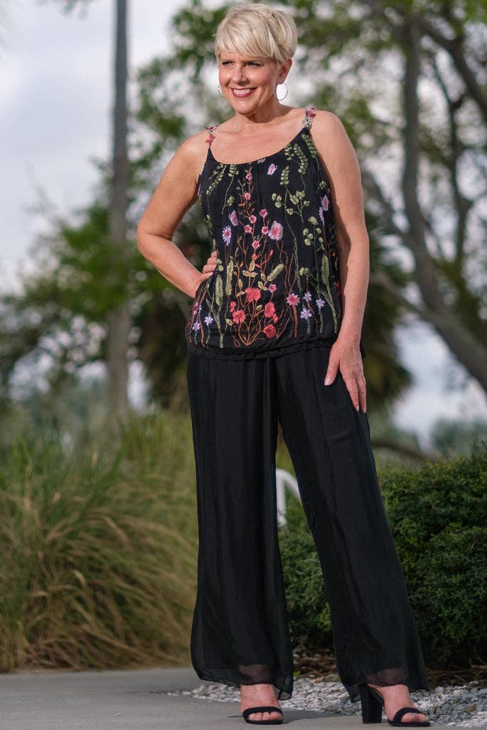 Roxy Silk Straight Leg Pant Orchid